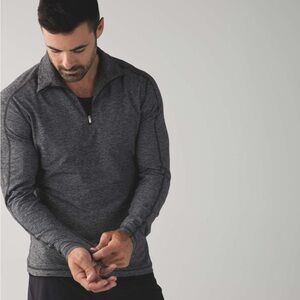 Lululemon Men’s Surge Warm 1/2 Zip in Heathered Black